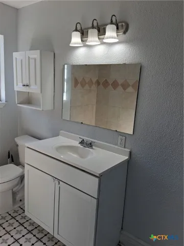 a bathroom with a sink and a toilet