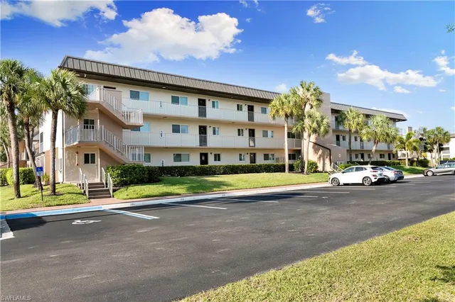 a view of a building with a street