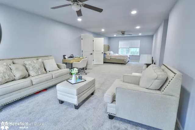 a bathroom with a sink a mirror and a shower