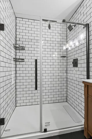 a bathroom with a shower