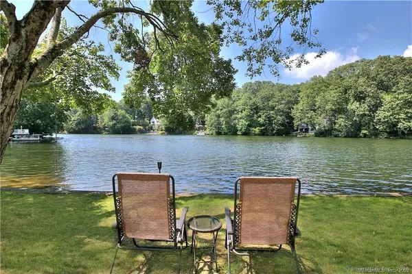 a view of lake from balcony