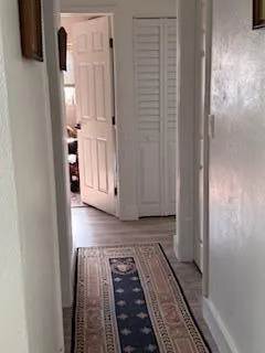 a view of a wooden door