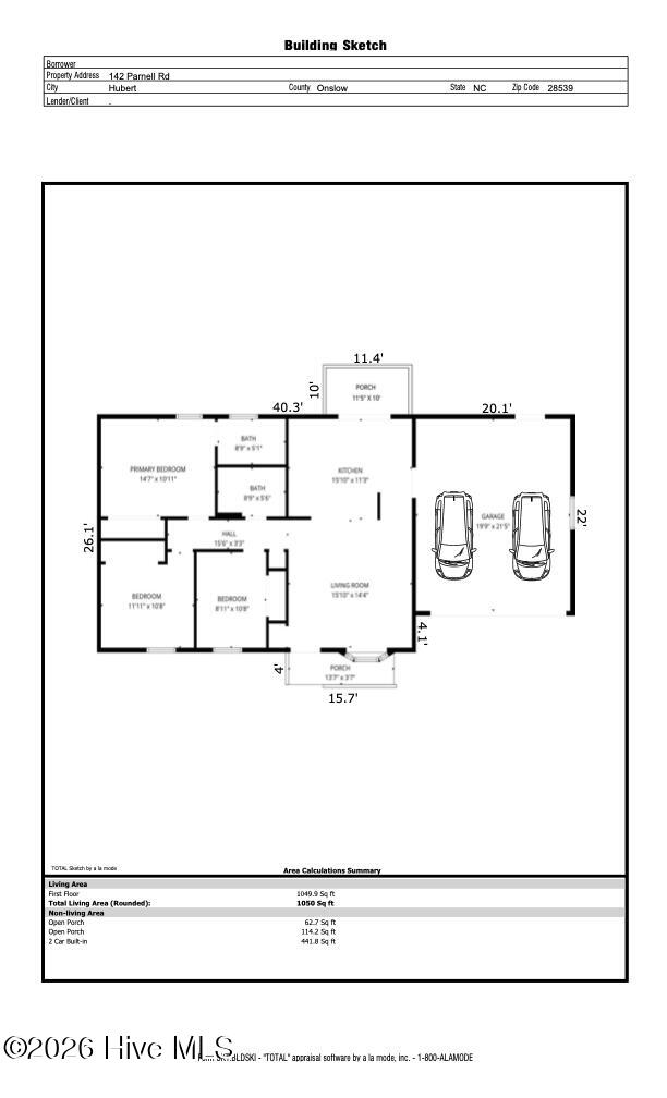 142 Parnell Road Hubert, NC 28539 - Photo 26 of 26 building sketch