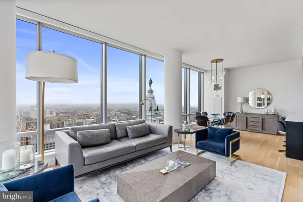 a living room with furniture