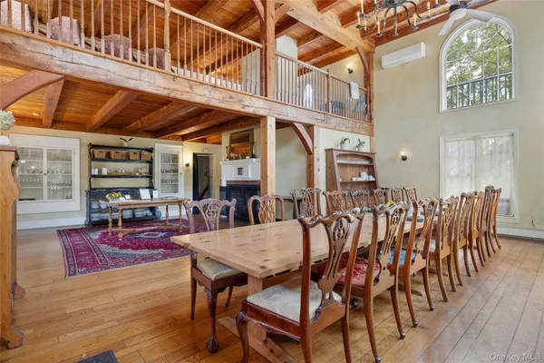 a view of a chairs and table in a patio