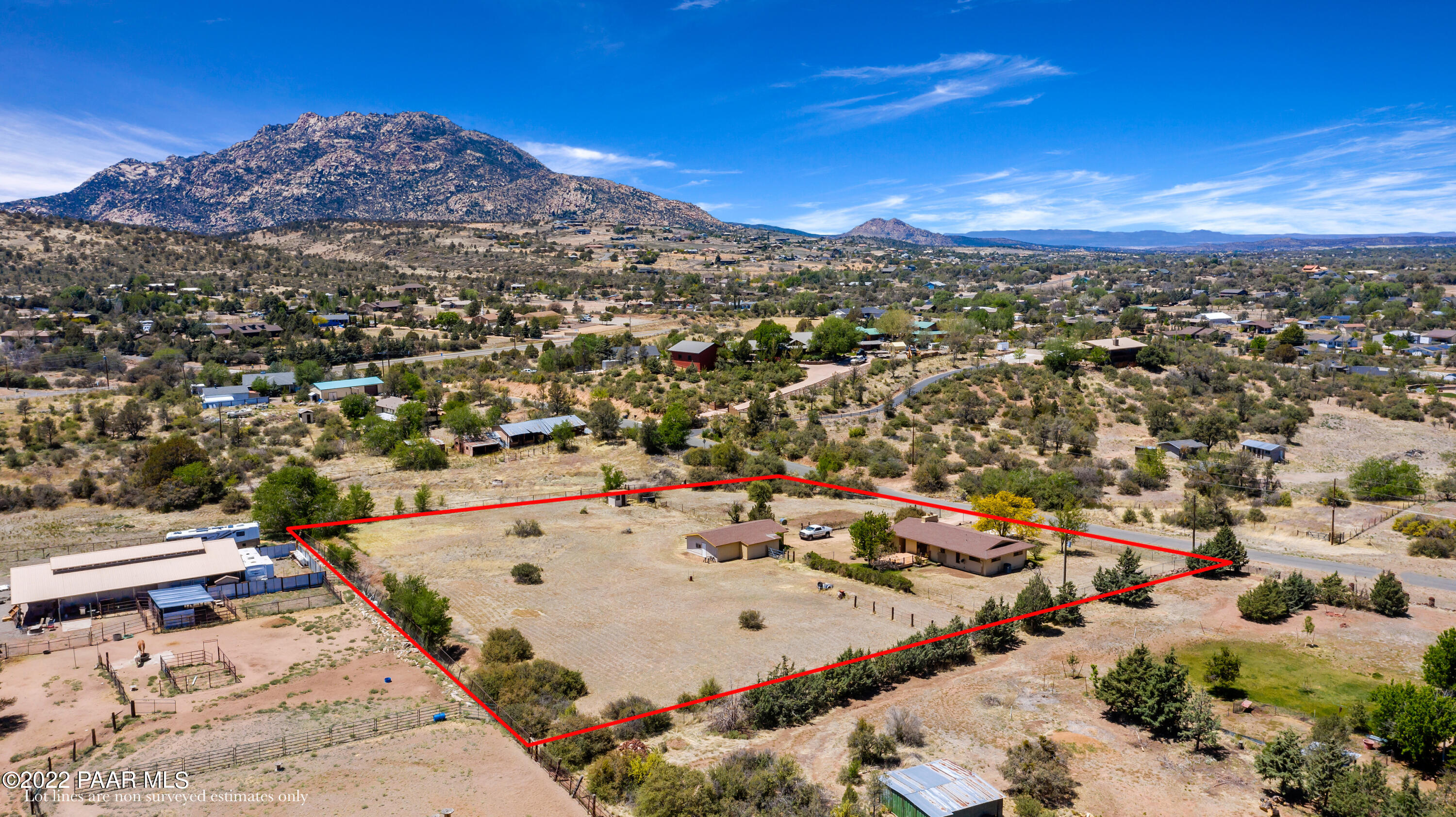 1481 West Cliff Rose Road Prescott, AZ 86305 - Photo 33 of 38 an aerial view of residential houses with outdoor space