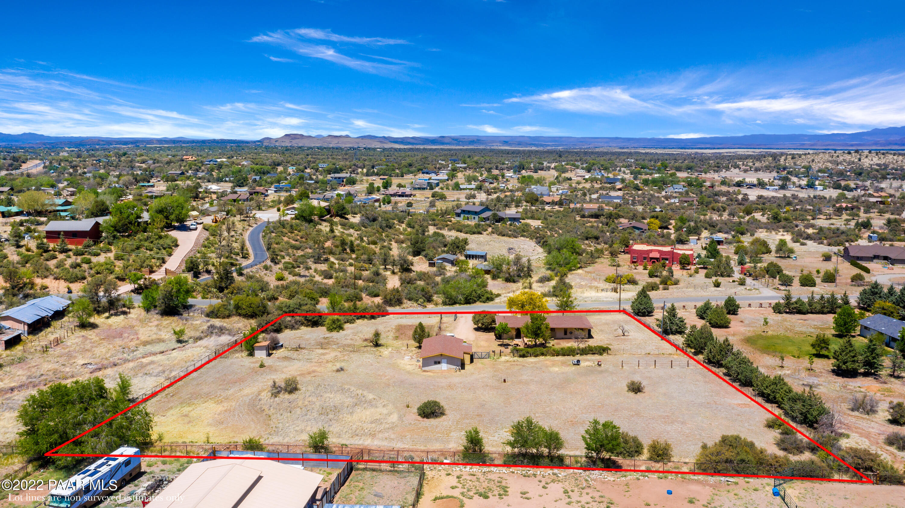 1481 West Cliff Rose Road Prescott, AZ 86305 - Photo 34 of 38 an aerial view of residential houses with outdoor space