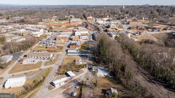 an aerial view of multiple house