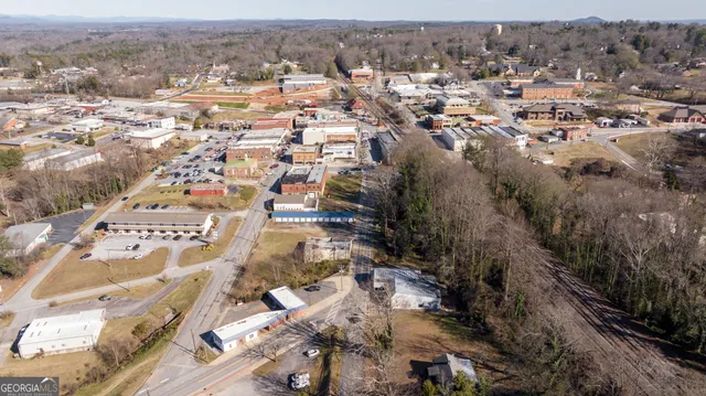 an aerial view of multiple house