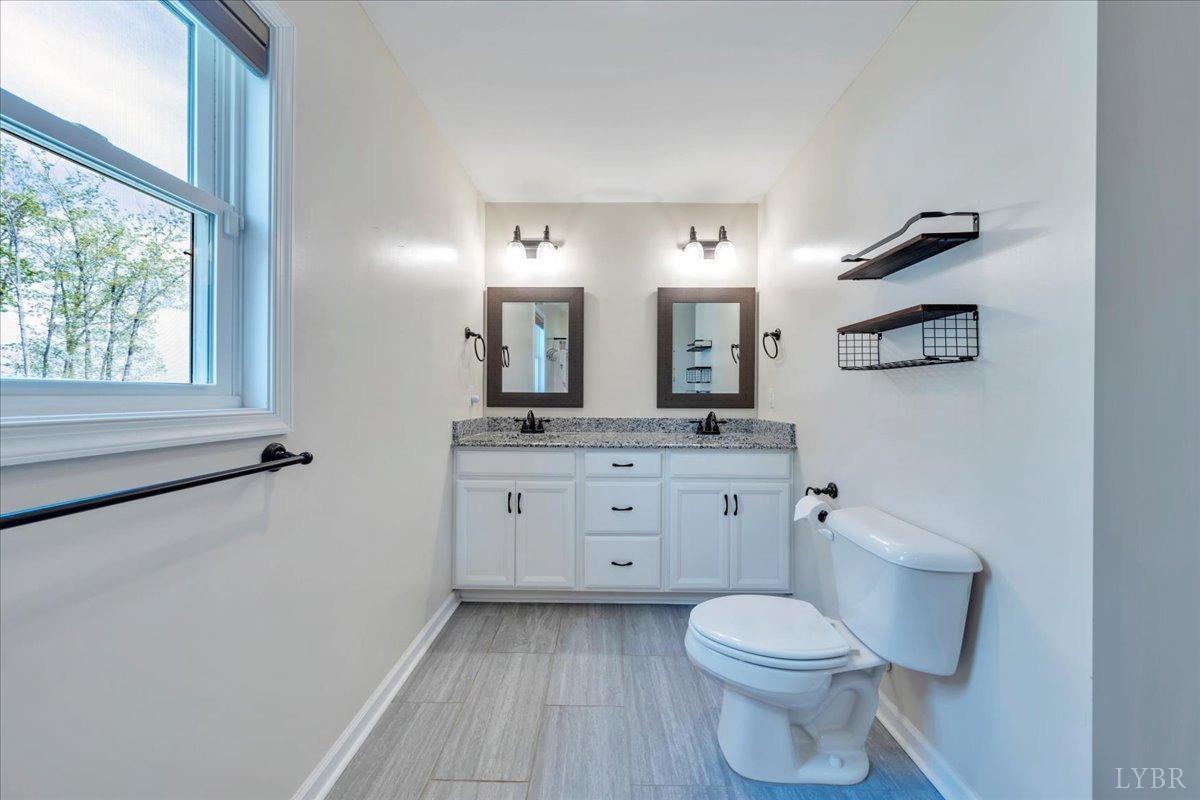 1400 Mountain Cut Road Appomattox, VA 24522 - Photo 16 of 55 a bathroom with a toilet a sink and mirror