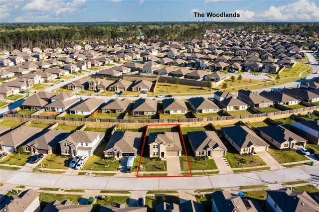 an aerial view of multiple houses