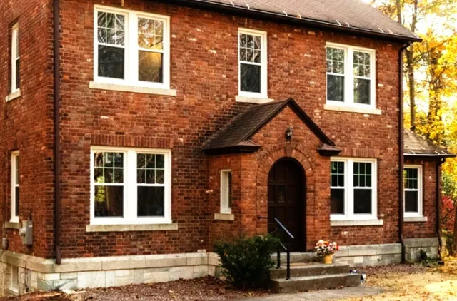 a front view of a house