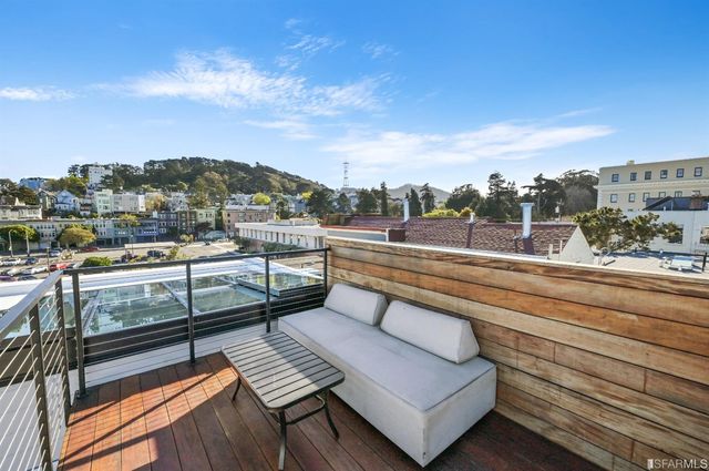a view of a terrace with seating space