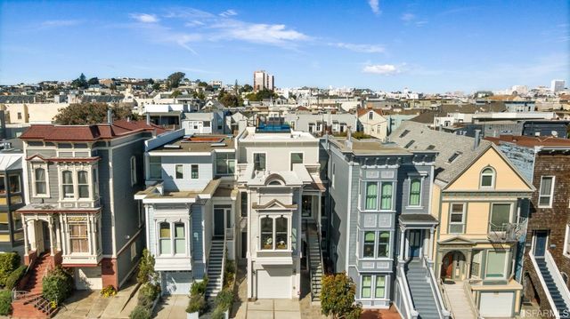 a view of a city that has tall buildings