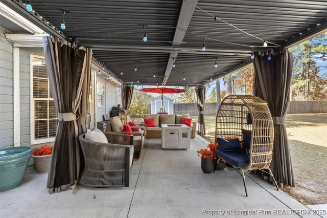 a living room with furniture