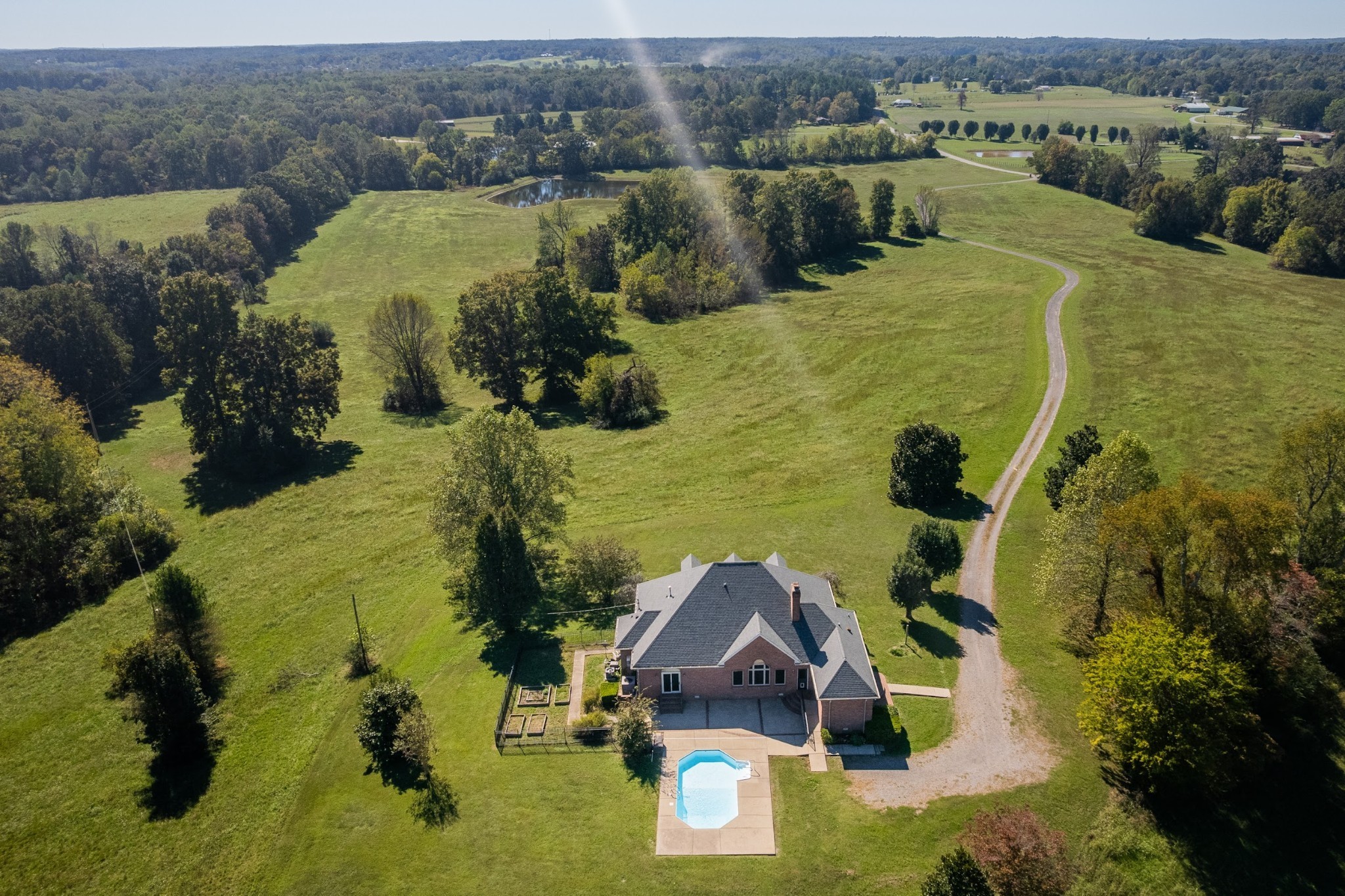 314 Fairview Road Dickson, TN 37055 - Photo 32 of 35 an aerial view of a house with a swimming pool