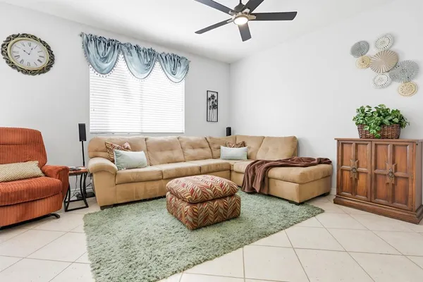 a living room with furniture