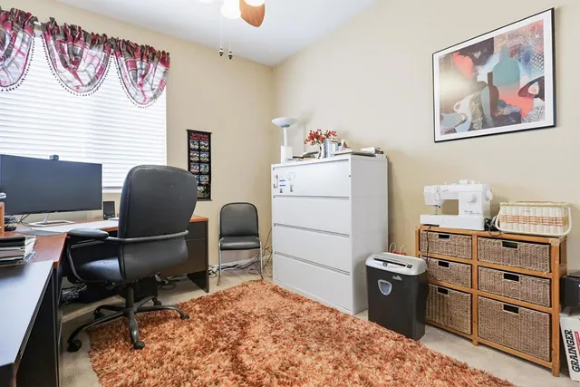 a workspace with furniture