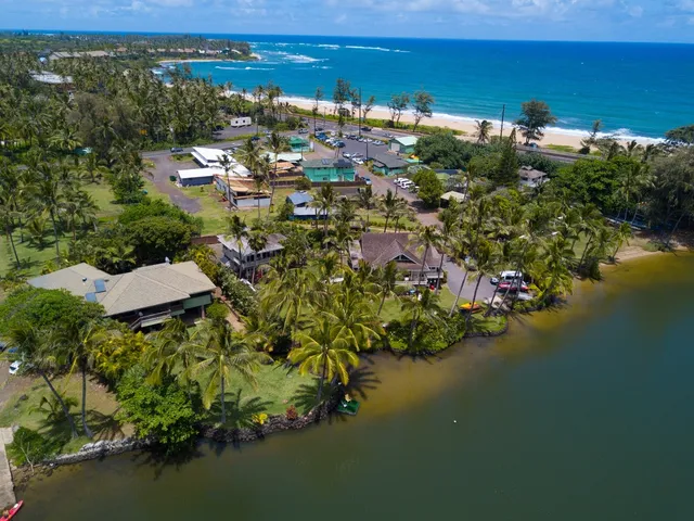 a view of a lake with houses