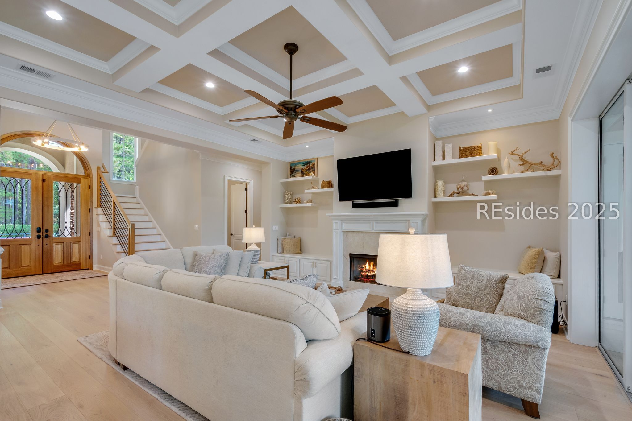 1037 Berkeley Hall Boulevard Bluffton, SC 29909 - Photo 25 of 47 Great room w/fireplace,lovely new wood floors