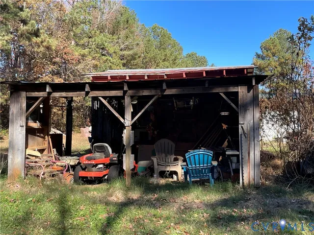 a view of car parked in garage