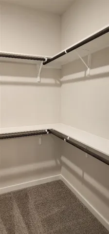 a view of a room with an empty walk in closet