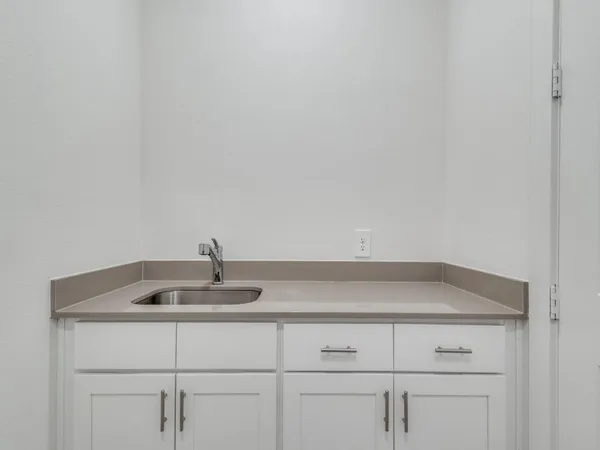 a close view of kitchen sink