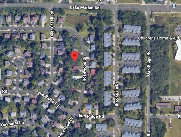 an aerial view of a house