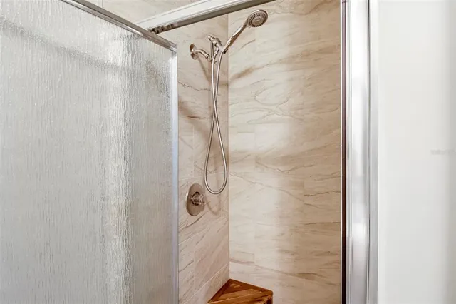 a bathroom with a shower