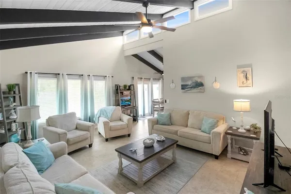 a living room with furniture