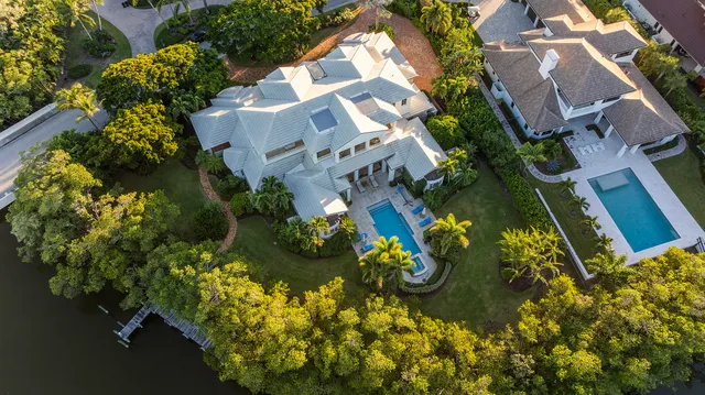 an aerial view of a house