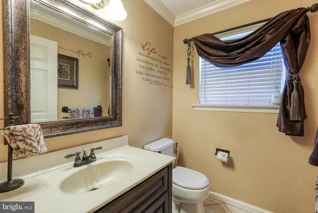 a bathroom with a sink a toilet a mirror and shower curtain