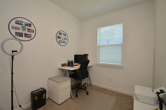 a view of workspace with a window