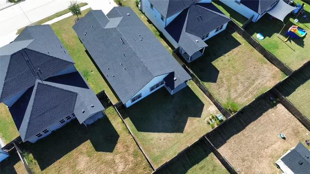 an aerial view of a house