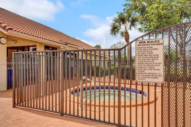 a view of a black gate