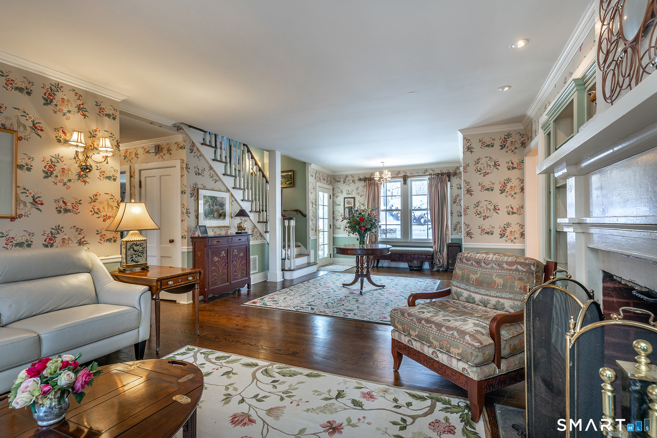 46 Spooner Hill Road Kent, CT 06757 - Photo 12 of 44 a living room with fireplace furniture and a rug