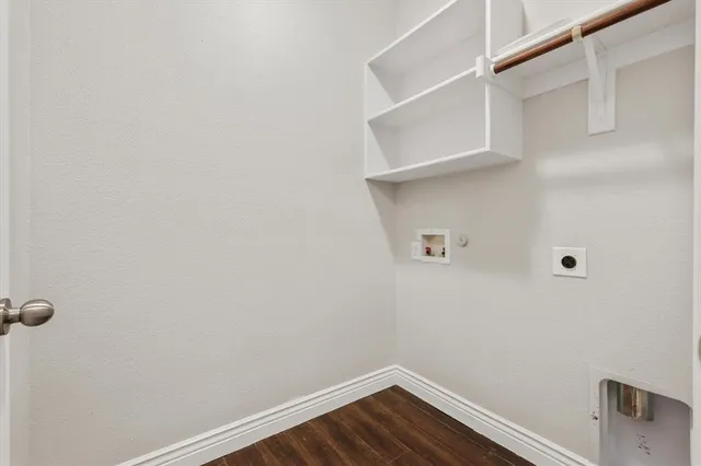 a view of small space with racks on the wall