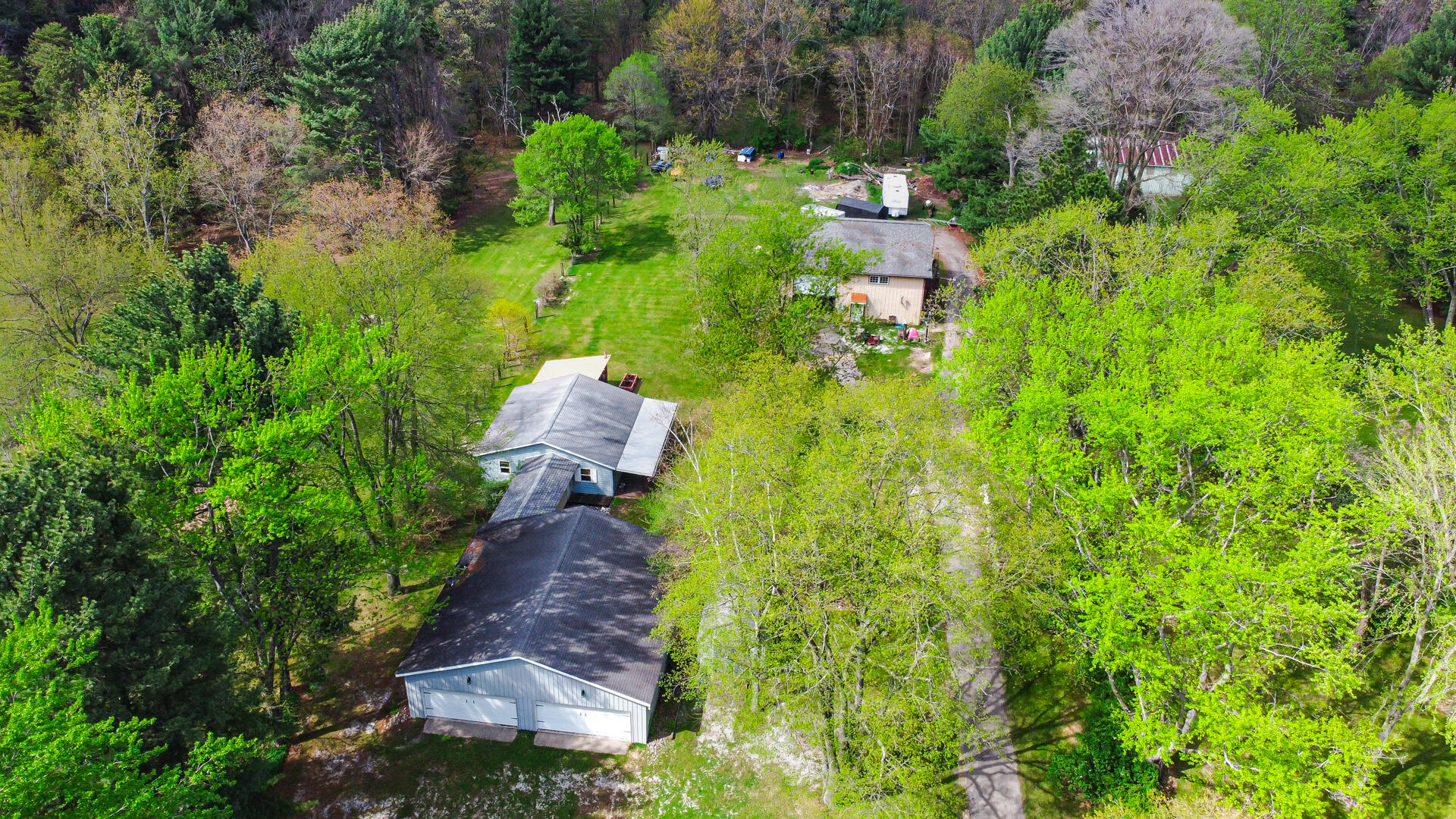 5505 West Schultz Road La Porte, IN 46350 - Photo 36 of 39 an aerial view of residential house with outdoor space and trees all around