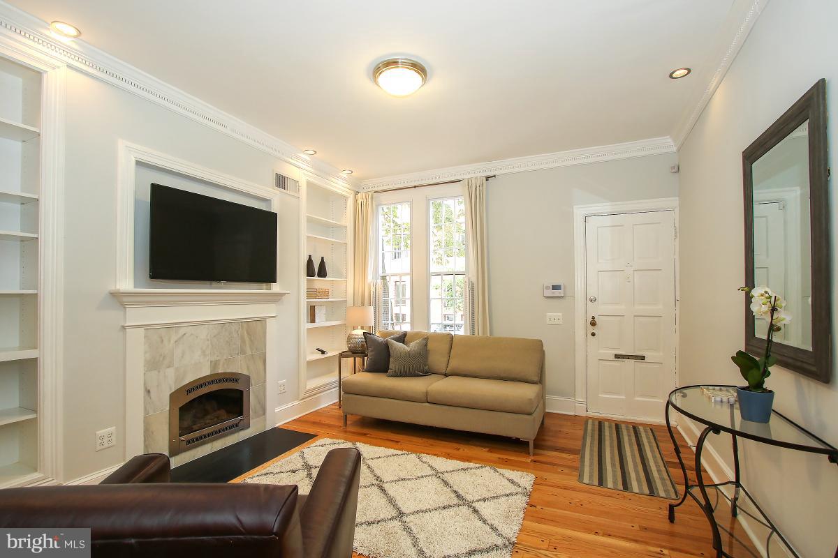 1029 30th Street Northwest Washington, DC 20007 - Photo 3 of 29 Living Room with Gas Fireplace
