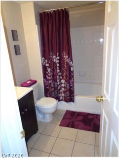 348 Seine Way Henderson, NV 89014 - Photo 7 of 7 Full bath with shower / tub combo with curtain, vanity, and light tile patterned floors