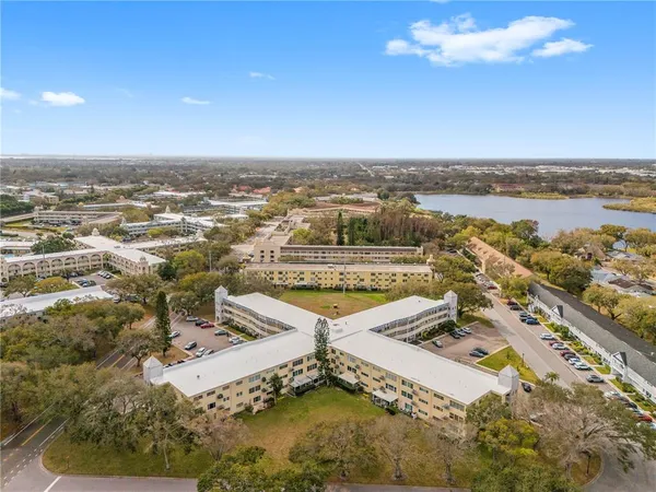 an aerial view of residential building with outdoor space