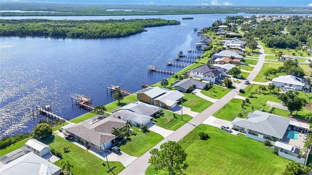 a view of a lake with a mountain in the back