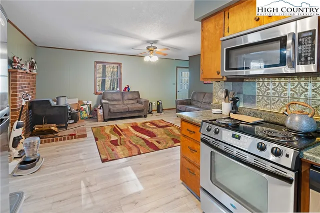 a view of workspace with wooden floor
