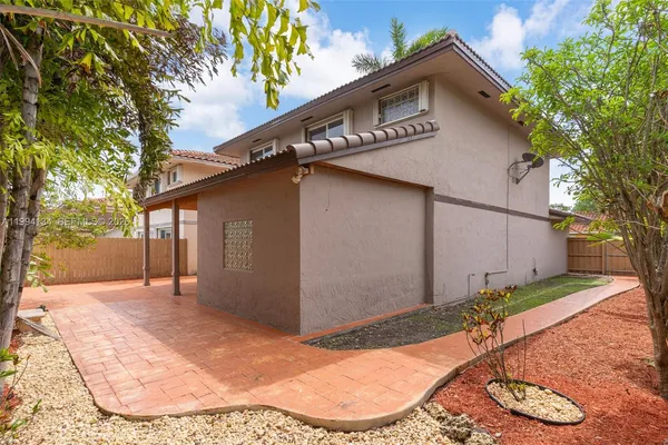 a backyard of a house