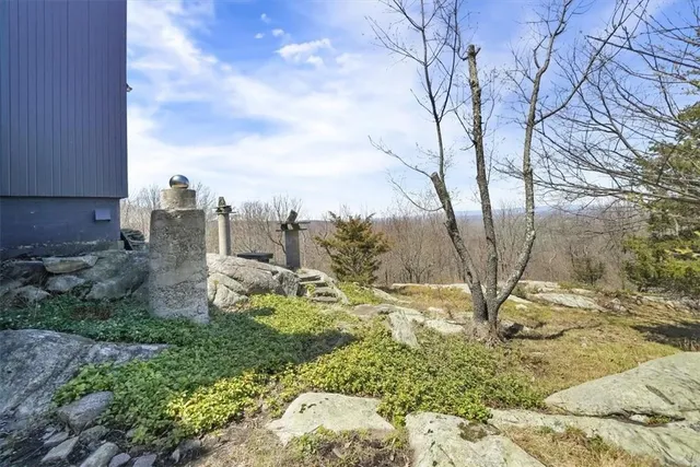 a view of a yard in front of the house