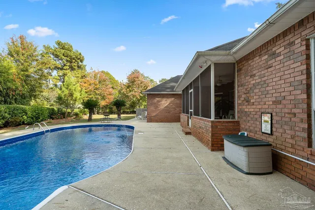 a view of a yard with an trees