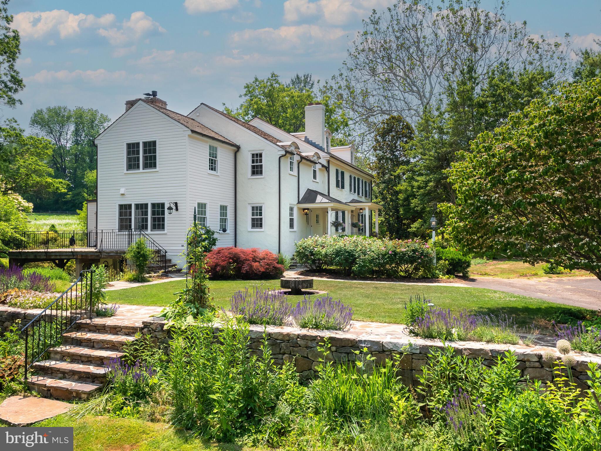 9 Marlborough Road Newtown Square, PA 19073 - Photo 4 of 83 Side Facade w/Steps from Pond & Gazebo