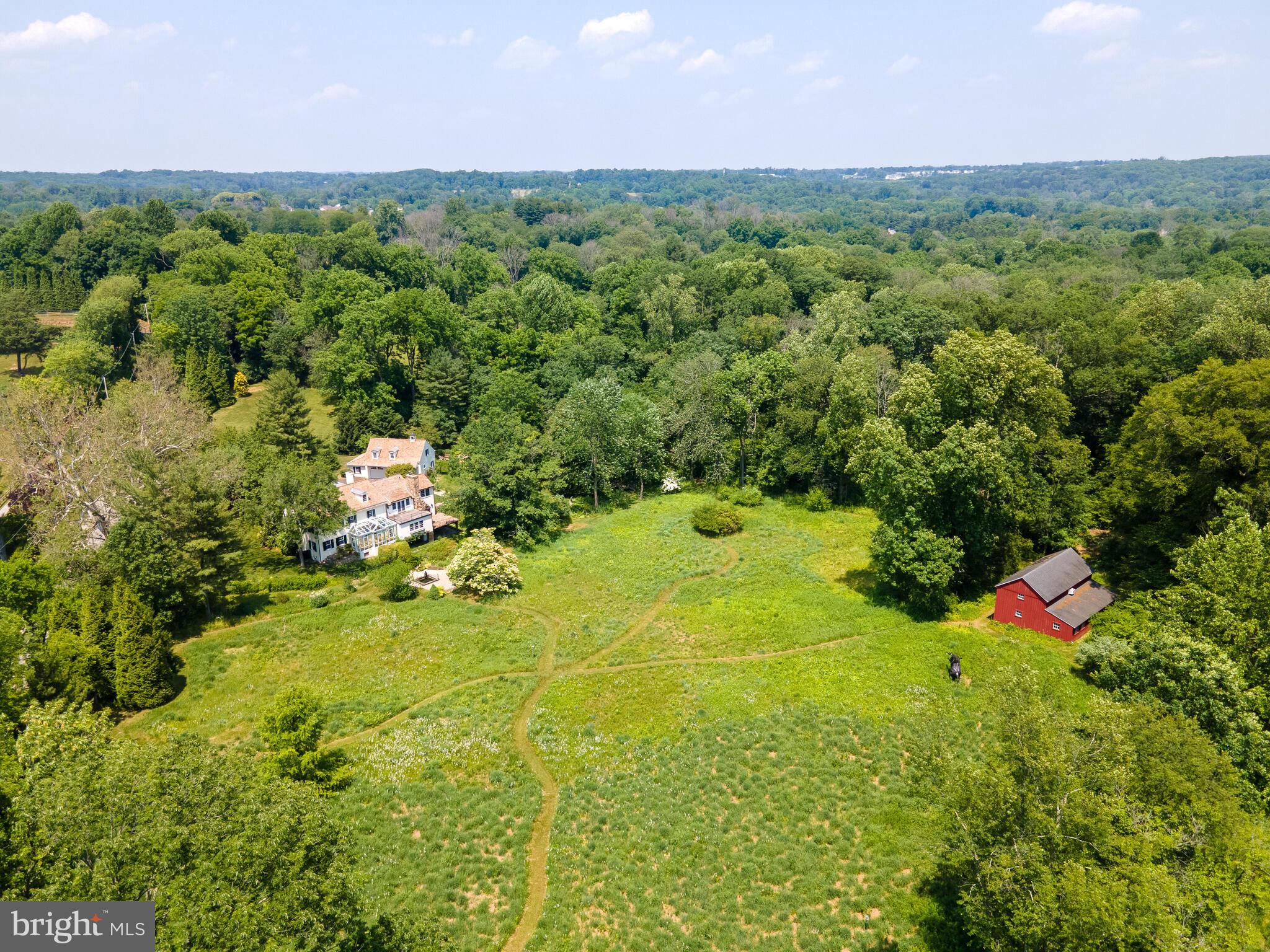 9 Marlborough Road Newtown Square, PA 19073 - Photo 54 of 83 Aerial of Property Showing Barn