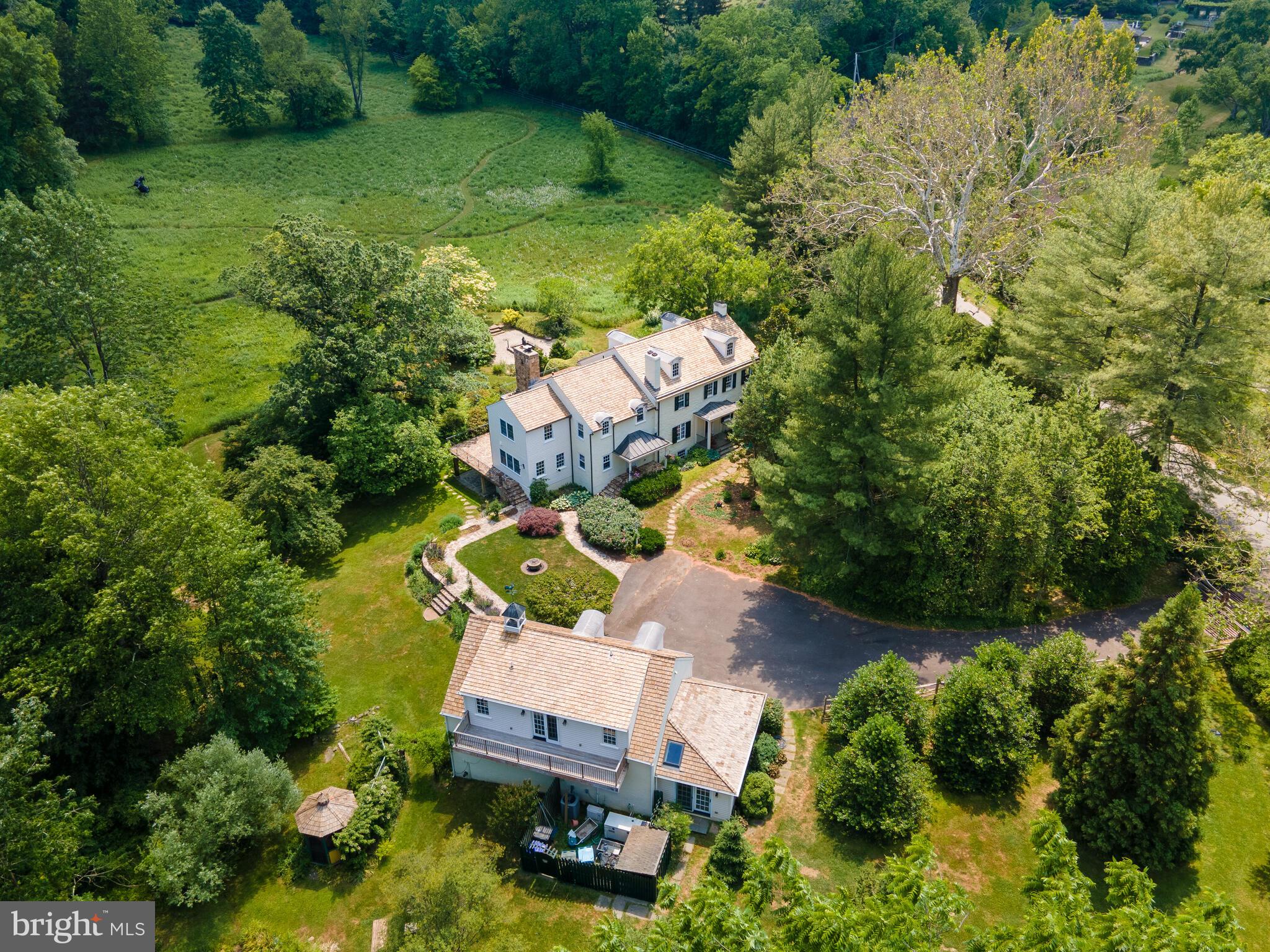 9 Marlborough Road Newtown Square, PA 19073 - Photo 72 of 83 Aerial of Front Facade from Behind Garage