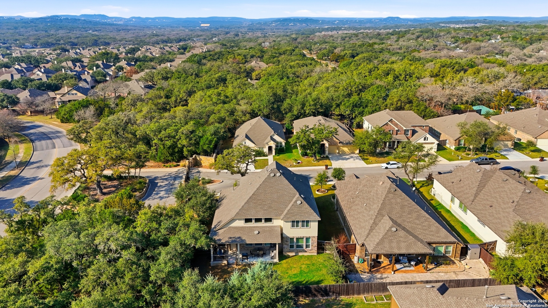 8334 Two Winds San Antonio, TX 78255 - Photo 37 of 39 an aerial view of residential houses with outdoor space and trees